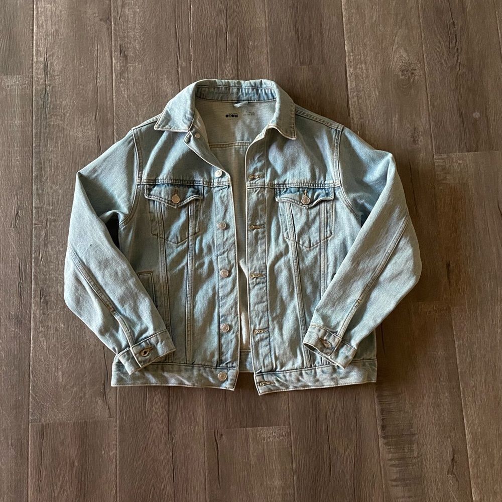 Topshop Oversized Light Washed Denim Jacket - Picture 2 of 6